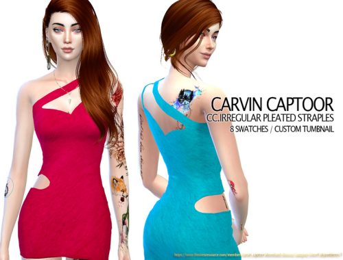 CC.Irregular pleated straples