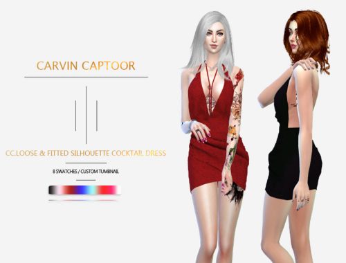 CC.Loose & Fitted Silhouette Cocktail Dress