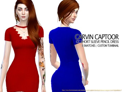 CC.Short Sleeve Pencil Dress