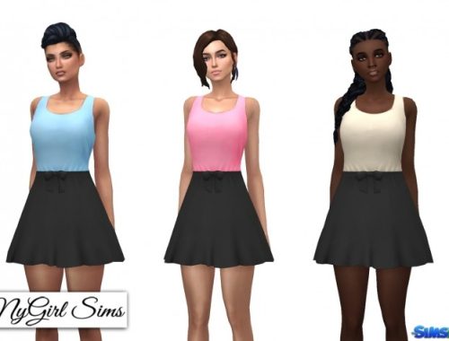 Gathered Waist Sundress with Bow at NyGirl Sims
