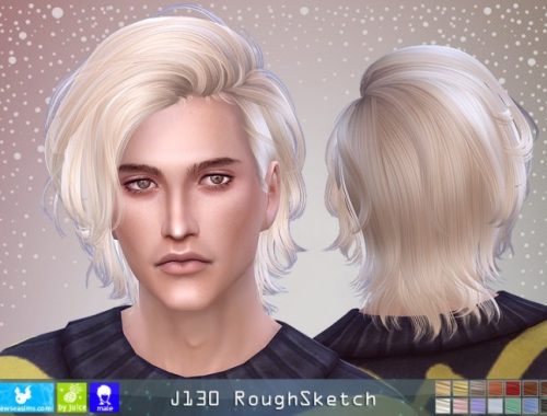 J130 RoughSketch hair M (P) at Newsea Sims 4