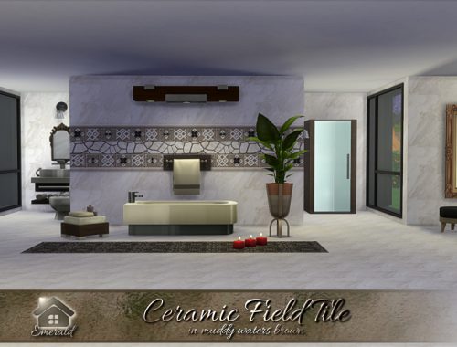 Ceramic Field Tile in muddy waters brown