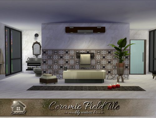 Ceramic Field Tile in muddy waters brown