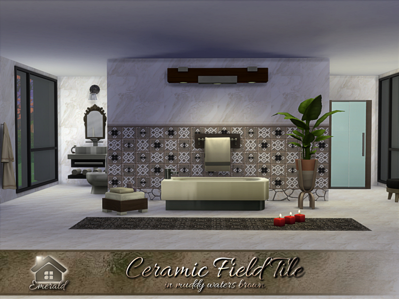 Ceramic Field Tile in muddy waters brown - Image 3