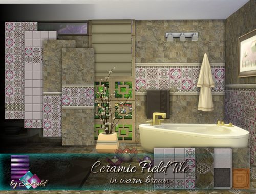 Ceramic Field Tile in warm brown