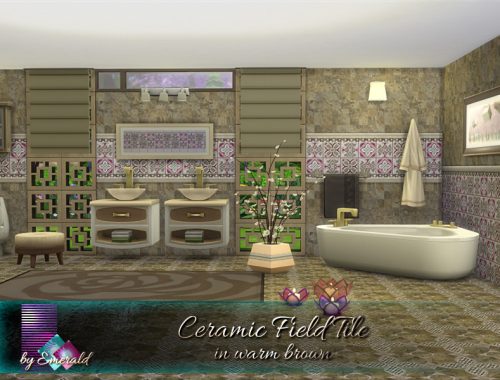 Ceramic Field Tile in warm brown