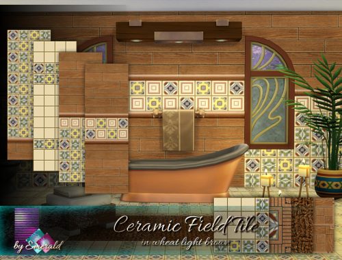 Ceramic Field Tile in wheat light brown