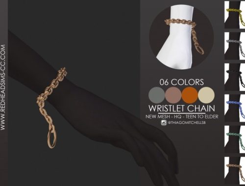 CHAIN necklaces & wristlet by Thiago Mitchell at REDHEADSIMS