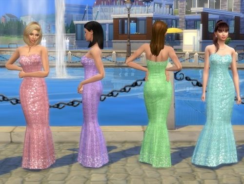 Chic evening dress by hippy70 at Mod The Sims