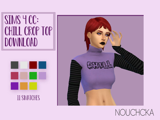 Chill crop top for women. - The Sims 4 Catalog