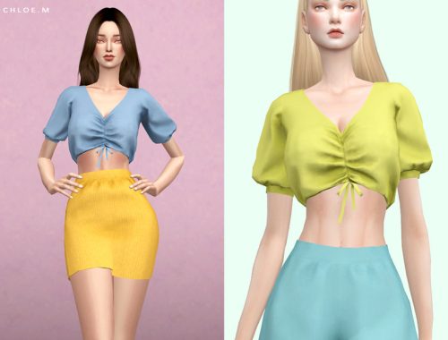 ChloeM-Cute Top Pure color