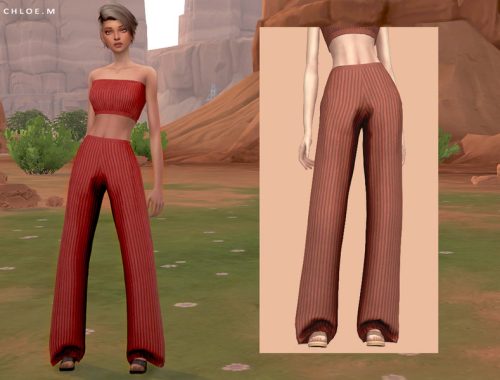 ChloeM-Knitted Loose Pants