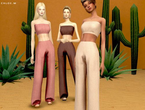 ChloeM-Knitted Loose Pants