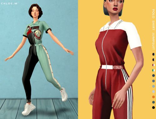 ChloeM-Polo Shirt Jumpsuit