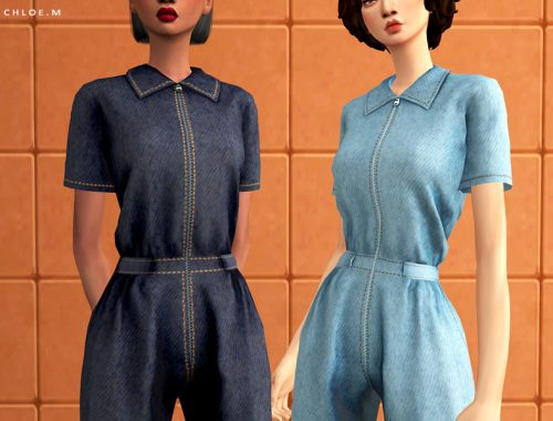 ChloeM-Polo Shirt Jumpsuit