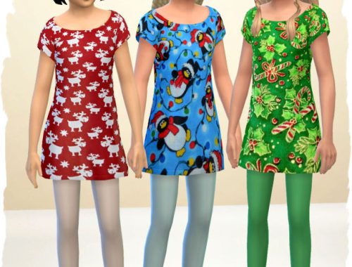 Christmas dress for girls by Chalipo at All 4 Sims