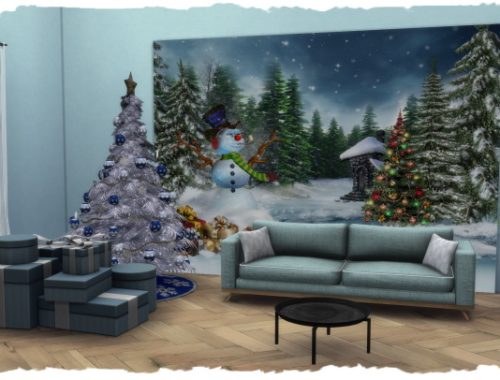 Christmas mural by Chalipo at All 4 Sims