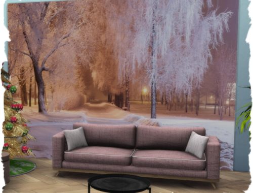 Christmas mural by Chalipo at All 4 Sims