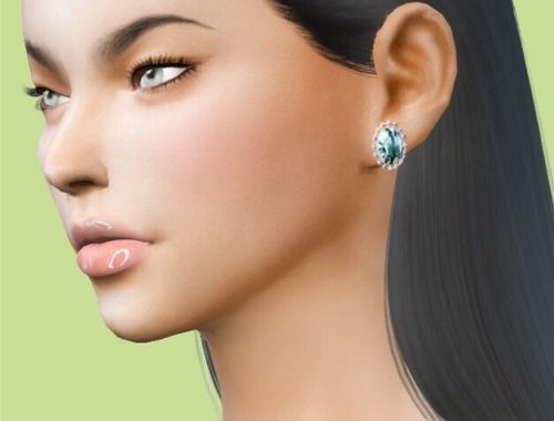 Classical gem oval earrings at Charonlee