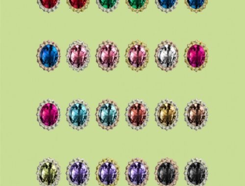 Classical gem oval earrings at Charonlee