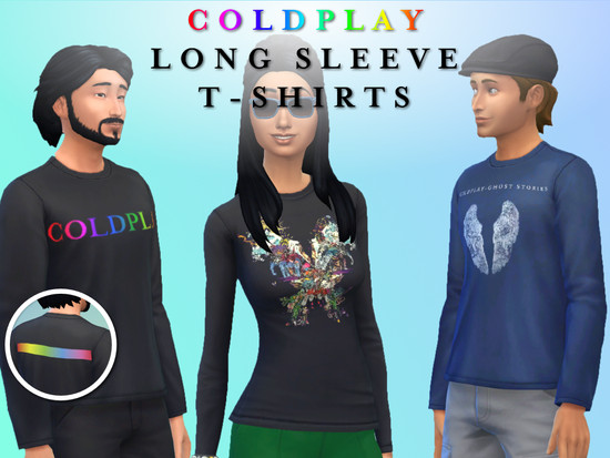 Coldplay Long Sleeve T-Shirts - The Sims 4 Catalog