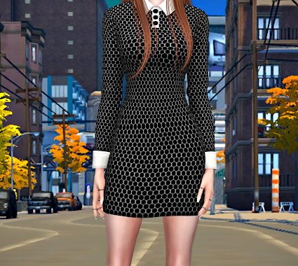 Collar Dress 17 designs at Jenni Sims