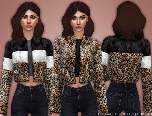 Collared Faux Fur Jacket 04