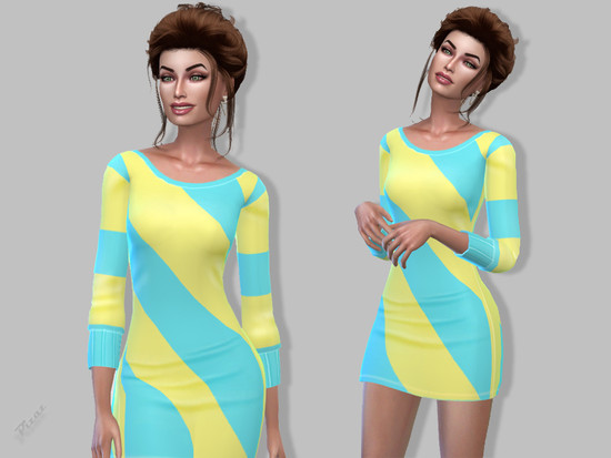 Color Block Dress - The Sims 4 Catalog