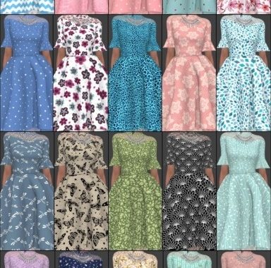 Colores Urbanos Dress 24 & 29 Recolors at Annett’s Sims 4 Welt