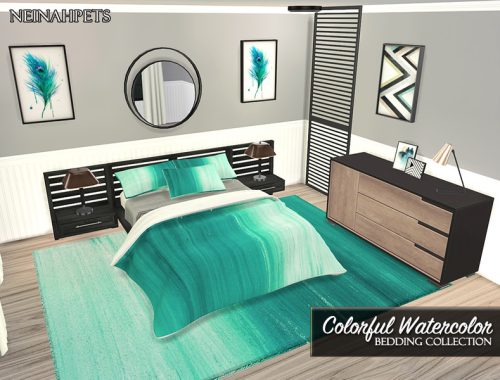 Colorful Watercolor Bedding Collection {Mesh Required}