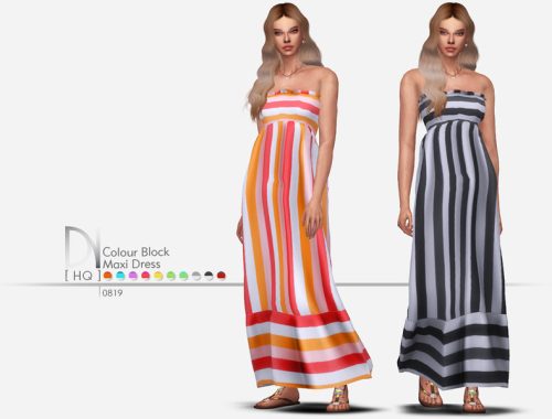 Colour Block Maxi Dress
