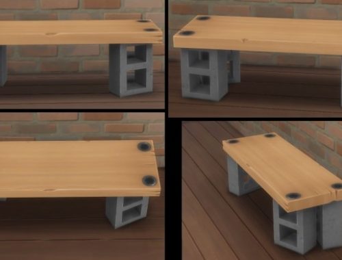 Concrete Blocks Side Table & Loveseat by therealmofsimblr at Mod The Sims
