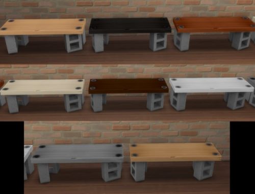 Concrete Blocks Side Table & Loveseat by therealmofsimblr at Mod The Sims