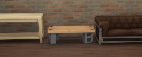 Concrete Blocks Side Table & Loveseat by therealmofsimblr at Mod The Sims