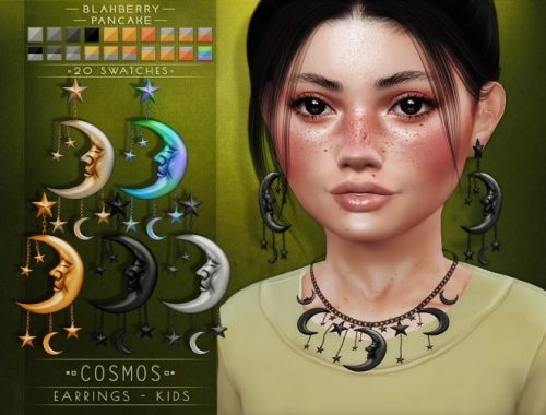 Cosmos necklace & earrings for kids at Blahberry Pancake