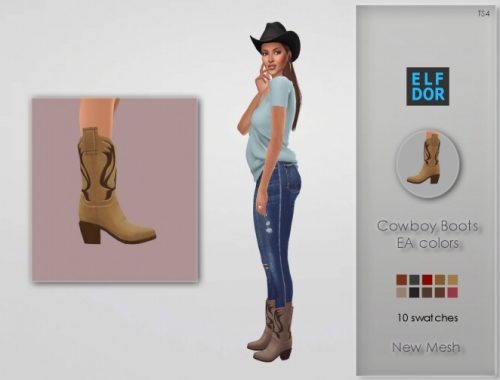 Cowboy Boots at Elfdor Sims