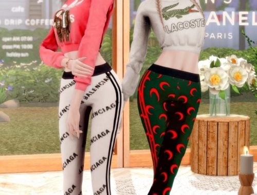 Crop Sweatshirt & Logo Leggings at RIMINGs