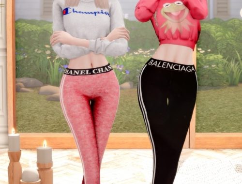 Crop Sweatshirt & Logo Leggings at RIMINGs