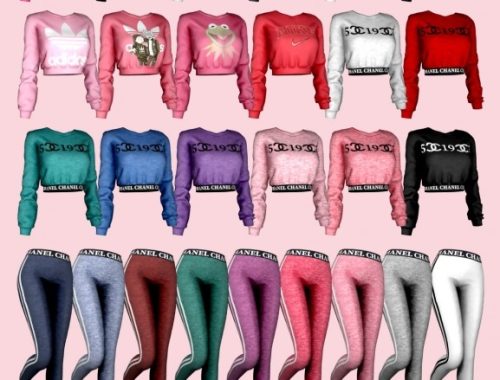 Crop Sweatshirt & Logo Leggings at RIMINGs