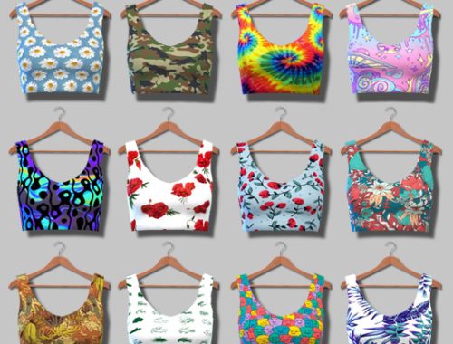 Crop Tank Tops With Patterns at Descargas Sims