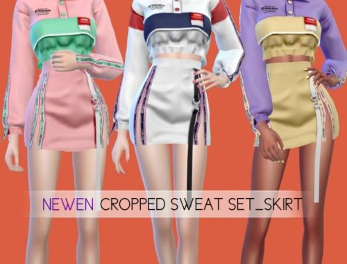Cropped Sweat Set Top at NEWEN