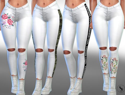Cropped White Pants Mix