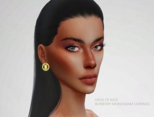 Crystal detail gold-plated monogram motif earrings at Haus of Kate