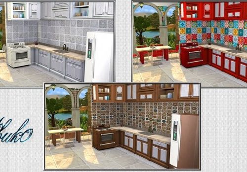 Cucina Kitchen 9 recolors at Abuk0 Sims4