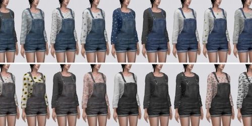 Cuffed Short Overall (Long Sleeve Tee) at Darte77