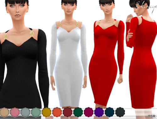 Cut Out Ribbed Knit Dress