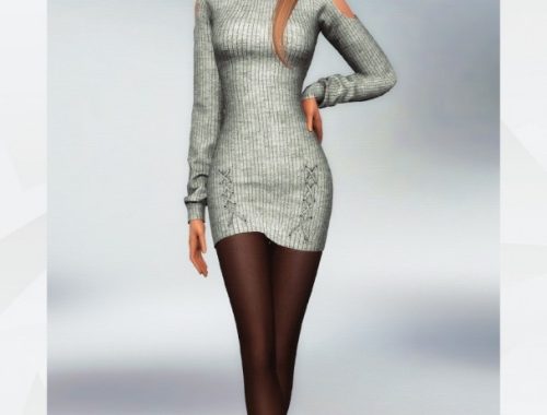 Cut Out Shoulder Sweater Dress at Gorilla