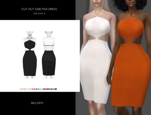 Cut Out Side Midi Dress