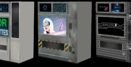 Cyberpunkish recolors of 2 vending machines at Riekus13