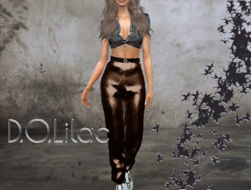 D.O.Lilac Silky and Leather Pants 04